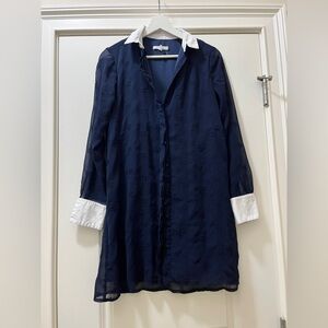 Avec Les Filles Navy and White Shirt Dress